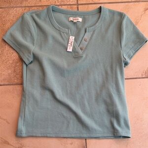 Madewell Teal Baby Tee NWT